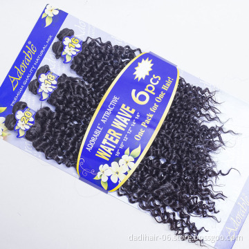 Adorable hot sale faked Hair Water Wave 6 pieces/lot 16"-20" synthetic Hair Weaves Wet and Wavy Natural curly ombre